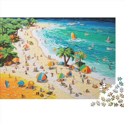Beach Hölzernes Jigsaw Puzzles Für Die Ganze Familie 1000 Teile Ocean Lernspiel Heimdekoration Puzzle 1000pcs (75x50cm) von MCSQAEEZE