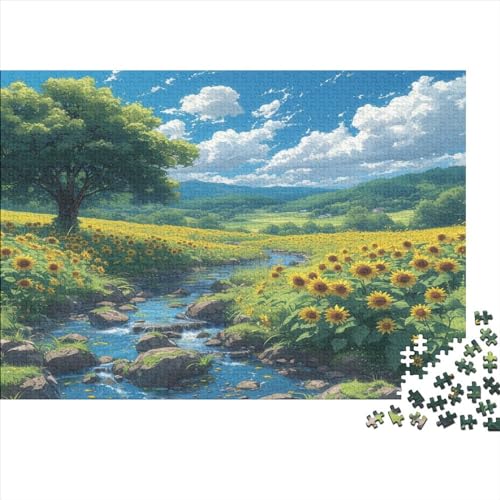Beautiful Sunflowers Hölzernes Nachhaltiges Puzzle Für Erwachsene 1000 Teile Sunflowers Herausforderndes Spiel Heimdekoration Puzzle 1000pcs (75x50cm) von MCSQAEEZE