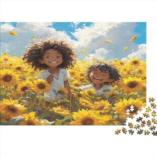 Beautiful Sunflowers Hölzernes Nachhaltiges Puzzle Für Erwachsene 300 Teile Sunflowers Puzzle Lernspiele Geschenke Heimdekoration Puzzle 300pcs (40x28cm) von MCSQAEEZE
