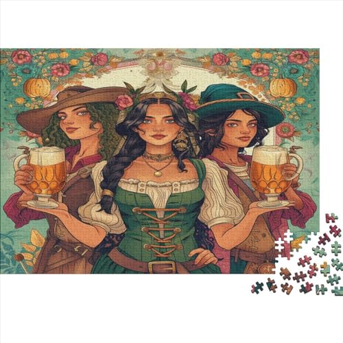 Beer Festival Hölzernes Puzzles Für Die Ganze Familie 500 Teile Beer Herausforderndes Spiel Heimdekoration Puzzle 500pcs (52x38cm) von MCSQAEEZE