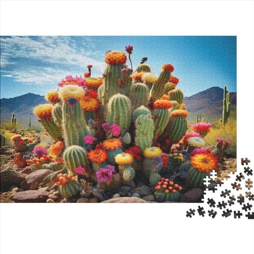 Cacti Hölzernes Jigsaw Puzzles Für Erwachsene Kinder 1000 Teile Oasis Herausforderndes Spiel Heimdekoration Puzzle 1000pcs (75x50cm) von MCSQAEEZE