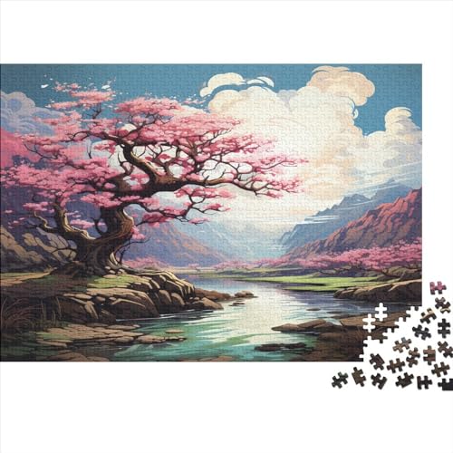 Cherry Blossoms Hölzernes Jigsaw Puzzles Für Erwachsene Kinder 1000 Teile Picturesque Herausforderndes Spiel Tolles Geschenk Heimdekoration Puzzle 1000pcs (75x50cm) von MCSQAEEZE