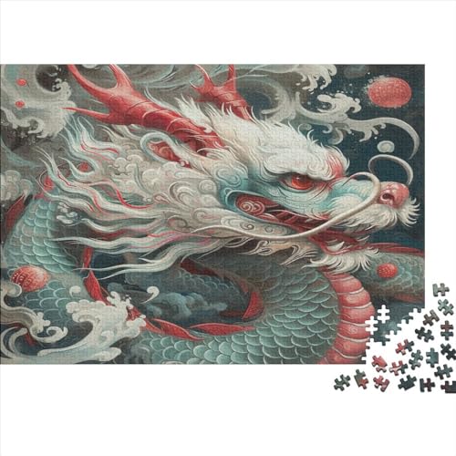 Chinese Loong Hölzernes Nachhaltiges Puzzle Für Die Ganze Familie 500 Teile Loong Lernspiel Tolles Geschenk Heimdekoration Puzzle 500pcs (52x38cm) von MCSQAEEZE