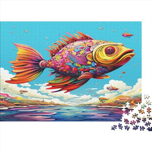 Colorful Fish Hölzernes Puzzles Für Die Ganze Familie 500 Teile Fish Herausforderndes Spiel Heimdekoration Puzzle 500pcs (52x38cm) von MCSQAEEZE