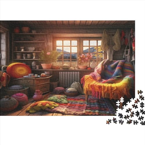 Comfortable Cabin Hölzernes Nachhaltiges Puzzle Für Erwachsene 500 Teile Bedroom Stressabbau Heimdekoration Puzzle 500pcs (52x38cm) von MCSQAEEZE