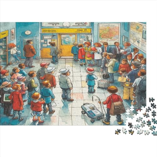 Crowded Space Hölzernes Puzzles Für Die Ganze Familie 500 Teile Space Herausforderndes Spiel Heimdekoration Puzzle 500pcs (52x38cm) von MCSQAEEZE