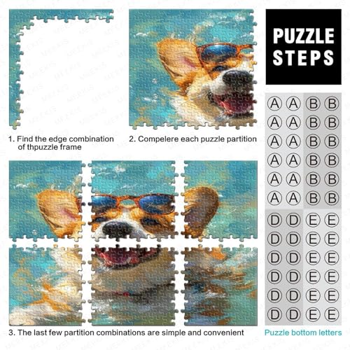 Dog's Water Park Hölzernes Puzzles Für Erwachsene 300 Teile Dog Lernspiel Tolles Geschenk Einzigartige Heimdekoration 300pcs (40x28cm) von MCSQAEEZE