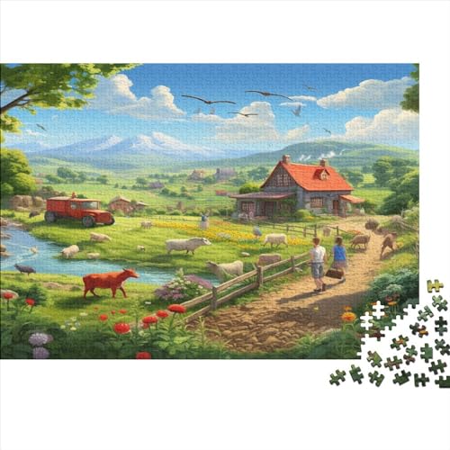 Farms Hölzernes Jigsaw Puzzles Für Die Ganze Familie 1000 Teile Herds Lernspiel Tolles Geschenk Einzigartige Heimdekoration 1000pcs (75x50cm) von MCSQAEEZE