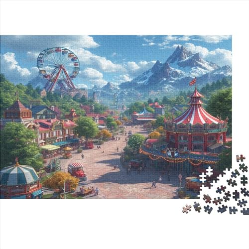 Ferris Wheel Hölzernes Nachhaltiges Puzzle Für Die Ganze Familie 1000 Teile Wheel Lernspiel Geschenke Einzigartige Heimdekoration 1000pcs (75x50cm) von MCSQAEEZE