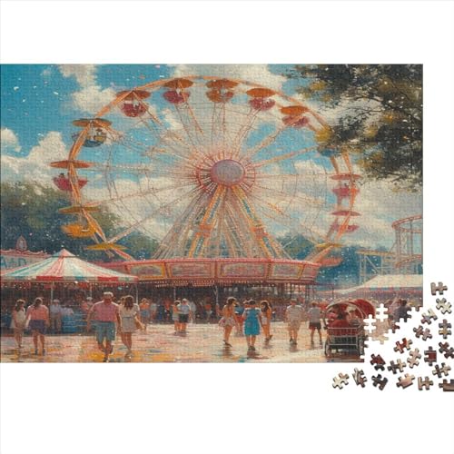 Ferris Wheel Hölzernes Nachhaltiges Puzzle Für Erwachsene 1000 Teile Wheel Herausforderung Spielzeug Tolles Geschenk Einzigartige Heimdekoration 1000pcs (75x50cm) von MCSQAEEZE