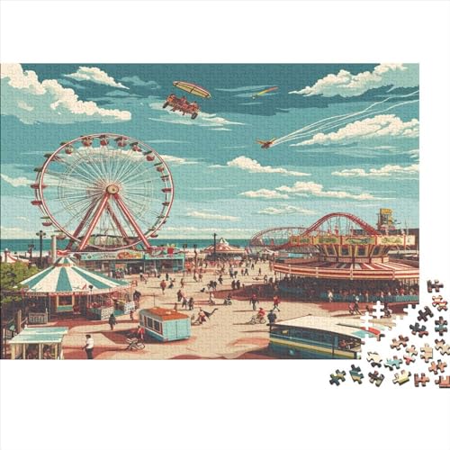 Ferris Wheel Hölzernes Nachhaltiges Puzzle Für Erwachsene 300 Teile Wheel Stressabbau Einzigartige Heimdekoration 300pcs (40x28cm) von MCSQAEEZE