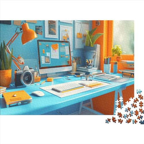 Office Desk Hölzernes Puzzles Für Erwachsene 1000 Teile Office Stressabbau Geschenke Heimdekoration Puzzle 1000pcs (75x50cm) von MCSQAEEZE