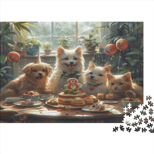 Pets Party Hölzernes Puzzles Für Erwachsene 500 Teile Pets Puzzle Lernspiele Einzigartige Heimdekoration 500pcs (52x38cm) von MCSQAEEZE