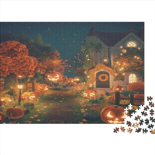 Pumpkin Lights Hölzernes Puzzles Für Erwachsene 500 Teile Christmas Puzzle Lernspiele Einzigartige Heimdekoration 500pcs (52x38cm) von MCSQAEEZE