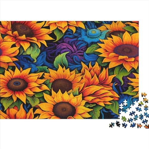 Sunflowers Hölzernes Jigsaw Puzzles Für Erwachsene Familie Oder Kinder 1000 Teile Flowers Lernspiel Einzigartige Heimdekoration 1000pcs (75x50cm) von MCSQAEEZE