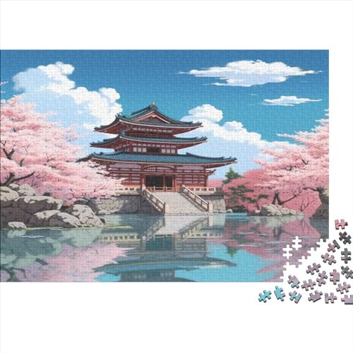Temple Hölzernes Nachhaltiges Puzzle Für Erwachsene 300 Teile Sakura Lernspiel Geschenke Heimdekoration Puzzle 300pcs (40x28cm) von MCSQAEEZE