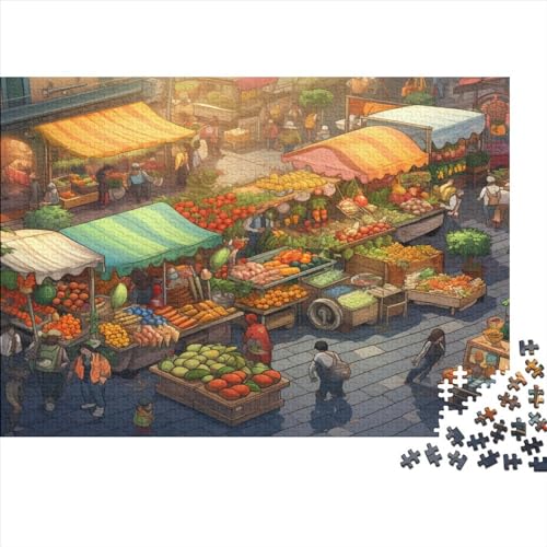 The Food Market Hölzernes Jigsaw Puzzles Für Erwachsene Kinder 1000 Teile Vegetables Stressabbau Tolles Geschenk Einzigartige Heimdekoration 1000pcs (75x50cm) von MCSQAEEZE