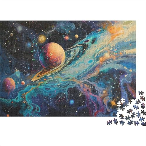 Universe Planet Hölzernes Puzzles Für Die Ganze Familie 1000 Teile Planet Stressabbau Geschenke Einzigartige Heimdekoration 1000pcs (75x50cm) von MCSQAEEZE