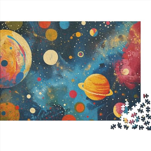 Universe Planet Hölzernes Puzzles Für Die Ganze Familie 500 Teile Planet Herausforderndes Spiel Tolles Geschenk Heimdekoration Puzzle 500pcs (52x38cm) von MCSQAEEZE