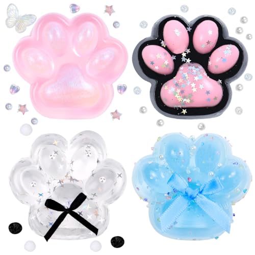 MCTNCT 4 Stück Fufu Squishy, Taba Squishy, Katzenpfoten Squishy, Squeeze Toy, Squishy Fidget Toys, Cat Paw Squishy, Stressabbau Fidget Toys für Kinder und Erwachsene von MCTNCT