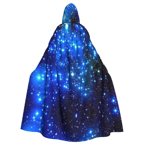 MDATT Blaue glänzende Sterne, Unisex, mit Kapuze, langer Umhang, Cosplay-Kostüm, Zauberer-Umhang, Party MDATT Blaue glänzende Sterne, Unisex, mit Kapuze, langer Umhang, Cosplay-Kostüm, Zauberer-Umhang, Party von MDATT