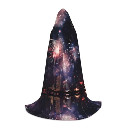 MDATT Feuerwerk Kapuzenumhang für Halloween, Cosplay, Halloween, Karneval, Umhang, Hexenumhang von MDATT
