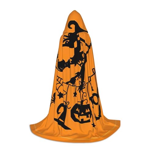 MDATT Halloween-Hexen-Umhang mit fliegendem Halloween, voller Länge, Uni-Kapuzenumhang, lang, Halloween, Karnevals-Umhang MDATT Halloween-Hexen-Umhang mit fliegendem Halloween, voller Länge, Uni-Kapuzenumhang, lang, Halloween, Karnevals-Umhang von MDATT