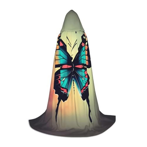MDATT Handgezeichneter farbiger Schmetterlings-Umhang mit Kapuze für Halloween, Cosplay, Kostüme, Halloween, Karneval, Umhang, Hexenumhang MDATT Handgezeichneter farbiger Schmetterlings-Umhang mit Kapuze für Halloween, Cosplay, Kostüme, Halloween, Karneval, Umhang, Hexenumhang von MDATT