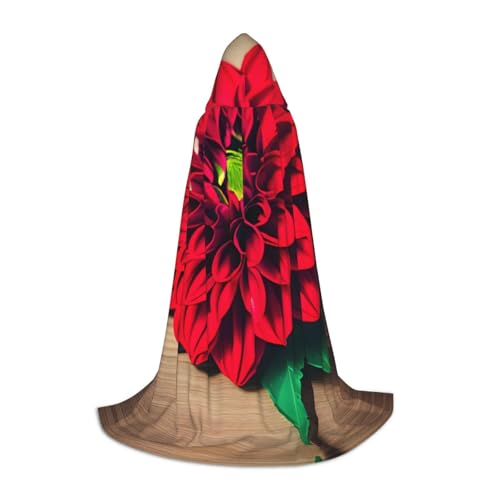 MDATT Holzbrett Retro-Blumen-Umhang mit roter Dahlien-Kapuze für Halloween, Cosplay, Kostüme, Halloween, Karneval, Umhang, Hexenumhang MDATT Holzbrett Retro-Blumen-Umhang mit roter Dahlien-Kapuze für Halloween, Cosplay, Kostüme, Halloween, Karneval, Umhang, Hexenumhang von MDATT