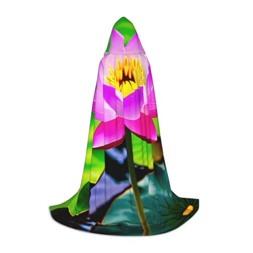 MDATT Kapuzenumhang mit Lotusblumen, für Halloween, Cosplay, Halloween, Karneval, Umhang, Hexenumhang von MDATT