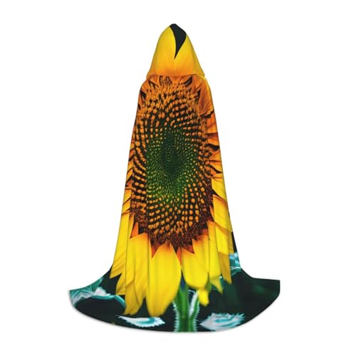 MDATT Kapuzenumhang mit Sonnenblumenmuster für Halloween, Cosplay, Halloween, Karneval, Umhang, Hexenumhang MDATT Kapuzenumhang mit Sonnenblumenmuster für Halloween, Cosplay, Halloween, Karneval, Umhang, Hexenumhang von MDATT