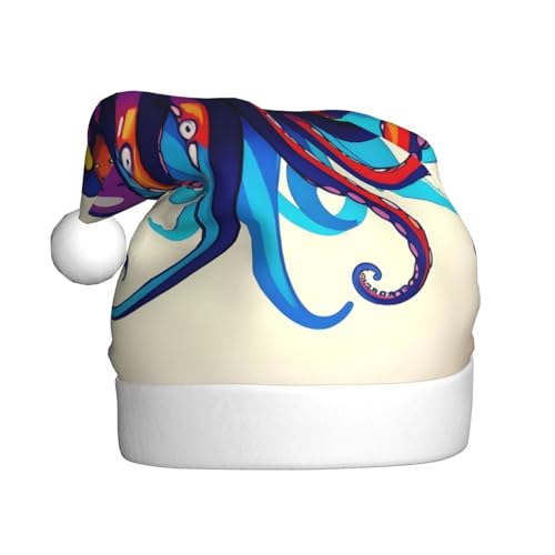 MDATT Octopus lila Weihnachtsmütze, Weihnachtsmütze, Weihnachtsmütze, lustige Hüte für Erwachsene, Party-Kostüm-Zubehör von MDATT