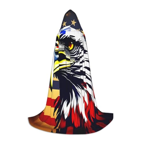 MDATT Umhang mit amerikanischer Flagge, Feueradler, mit Kapuze, für Halloween, Cosplay, Kostüme, Halloween, Karneval, Umhang, Hexenumhang MDATT Umhang mit amerikanischer Flagge, Feueradler, mit Kapuze, für Halloween, Cosplay, Kostüme, Halloween, Karneval, Umhang, Hexenumhang von MDATT
