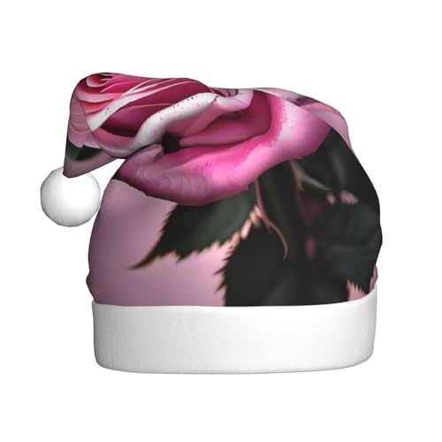 MDATT Weihnachtsmütze, rosa und rosafarbene Weihnachtsmütze, Weihnachtsmütze, lustige Hüte für Erwachsene, Party-Kostüm-Zubehör von MDATT