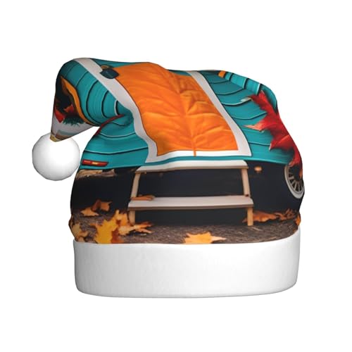 MDATT Weihnachtsmütze mit Aufschrift "Happy Fall Camper", Weihnachtsmütze, lustige Hüte für Erwachsene, Party-Kostüm-Zubehör von MDATT