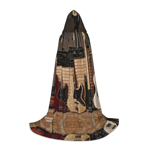 Umhang mit Kapuze für Gitarre, Bass, Musikinstrumente, Halloween, voller Länge, Uni, langer Umhang für Halloween, Karneval Umhang mit Kapuze für Gitarre, Bass, Musikinstrumente, Halloween, voller Länge, Uni, langer Umhang für Halloween, Karneval von MDATT