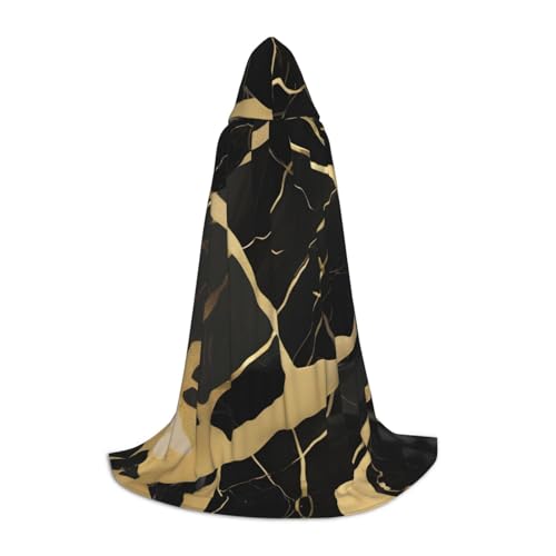 Umhang mit schwarzer Marmorstruktur, goldfarben, Halloween, voller Länge, Uni, Kapuzenumhang, lang, Halloween, Karneval, Muss Umhang mit schwarzer Marmorstruktur, goldfarben, Halloween, voller Länge, Uni, Kapuzenumhang, lang, Halloween, Karneval, Muss von MDATT