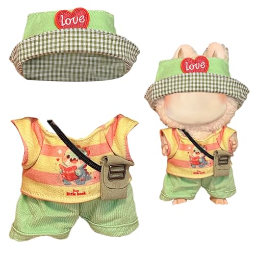 MDFULXG 1 StüCk Lbu Kleidung FüR Lbu Original, 17cm La Bubu Plush Pullover Hoodie Bekleidung Diy Kinder Geschenke, GrüN,Fischerhut, Rucksack, T-Shirt, Riemen MDFULXG 1 StüCk Lbu Kleidung FüR Lbu Original, 17cm La Bubu Plush Pullover Hoodie Bekleidung Diy Kinder Geschenke, GrüN,Fischerhut, Rucksack, T-Shirt, Riemen von MDFULXG