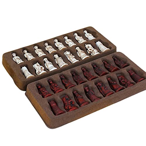 MDYBF Antikes Schachbrett aus Leder, Qing, echte Schachfiguren, Geschenke für Eltern, Unterhaltung MDYBF Antikes Schachbrett aus Leder, Qing, echte Schachfiguren, Geschenke für Eltern, Unterhaltung von MDYBF