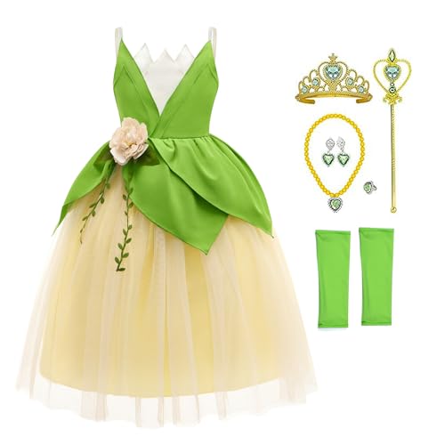 MDYCW Prinzessin Tiana Kostüm Mädchen Frosch Kostüm für Cosplay Geburtstagsfeier von MDYCW