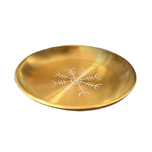 MEAKTSMI Heiden Ritual Tray Altars Plate Teller Zink Legierungen Tarots Kerzenstick Runde Teller Dekorativ von MEAKTSMI