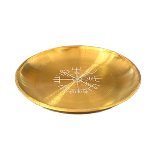 MEAKTSMI Heiden Ritual Tray Altars Plate Teller Zink Legierungen Tarots Kerzenstick Runde Teller Dekorativ von MEAKTSMI