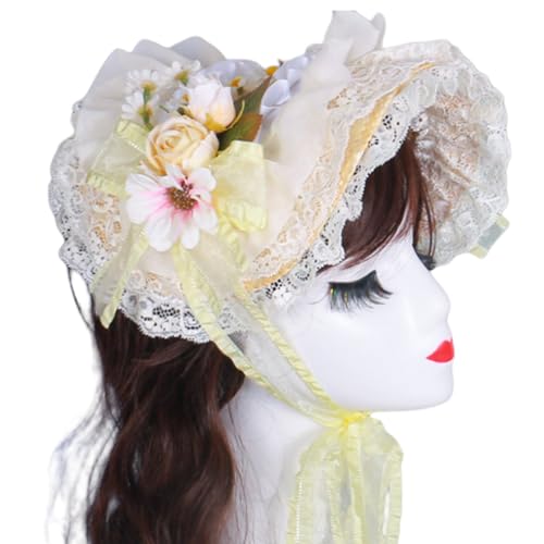 MEAKTSMI Victorian Strohhut Mit Spitze Gekräuselte Brims Und Rose Flower For Women Mode Anime Kostüm Motorhut Für Besondere Veranstaltung MEAKTSMI Victorian Strohhut Mit Spitze Gekräuselte Brims Und Rose Flower For Women Mode Anime Kostüm Motorhut Für Besondere Veranstaltung von MEAKTSMI