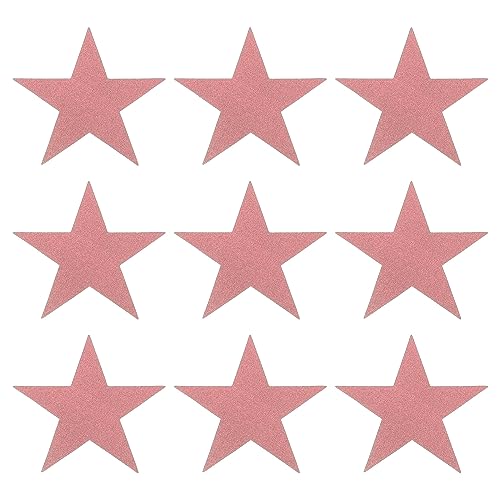 MECCANIXITY Glitzernde Sternausschnitte Papier Fünf-Sterne-Konfetti-Ausschnitte für Geburtstagsparty, Klassenzimmer, Hochzeit, Pinnwand, Wanddekorationen, 15 cm, (Roségold), 120 Stück von MECCANIXITY