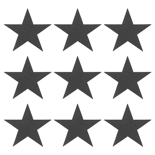 MECCANIXITY Glitzernde Sternausschnitte aus Papier, Fünf-Sterne-Konfetti-Ausschnitte für Geburtstagsparty, Klassenzimmer, Hochzeit, Pinnwand, Wanddekoration, 13 cm, schwarz, 50 Stück von MECCANIXITY