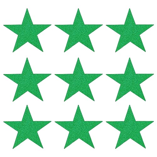 MECCANIXITY Glitzernde Sternausschnitte aus Papier, Fünf-Sterne-Konfetti-Ausschnitte für Geburtstagsparty, Klassenzimmer, Hochzeit, Pinnwand, Wanddekorationen, 13 cm, (grün), 100 Stück von MECCANIXITY
