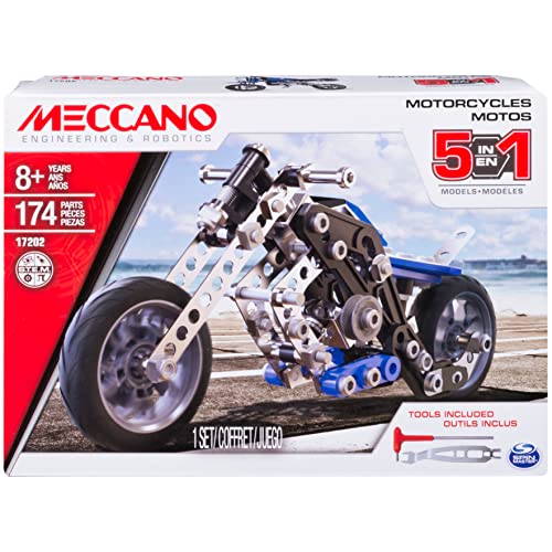 MECCANO 6036044 Spielzeug-5 Model Motorcycle Set, 174 Pezzi von MECCANO