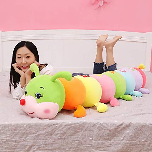 MEDFL 70/90/110/130 cm große Raupe Plüschtier Puppe Schlafkissen langes Streifenkissen süßes Kind Puppe Mädchen Ragdoll 130 cm Farbe von MEDFL