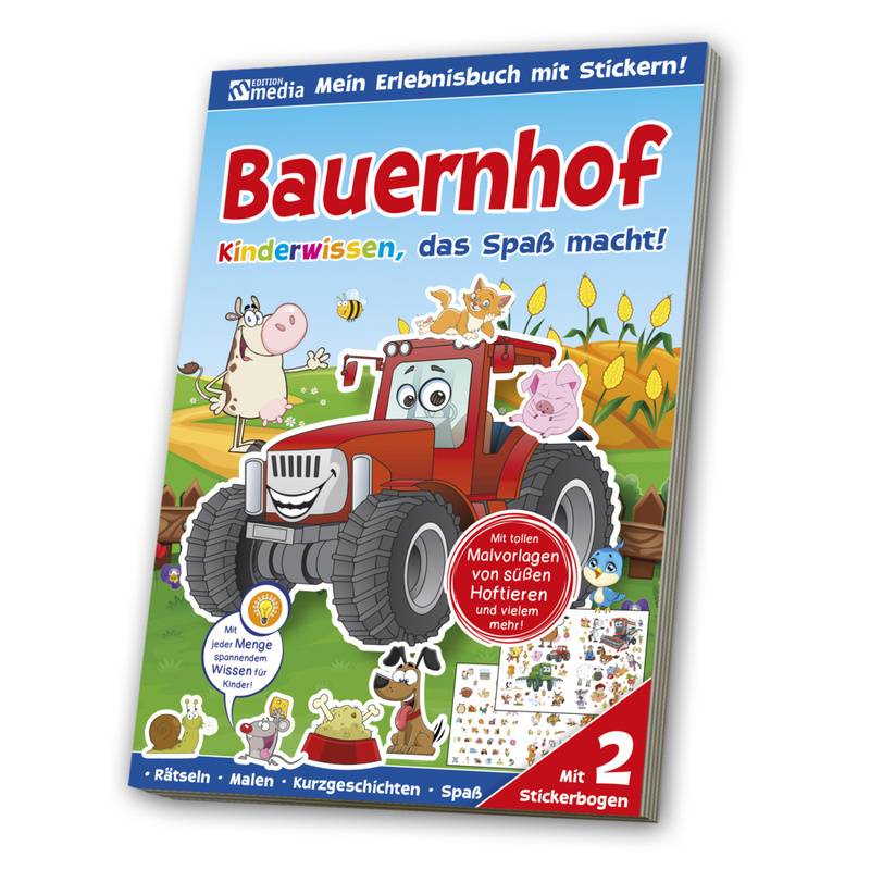 Sticker-Übungsbuch - Bauernhof, Natur von MEDIA