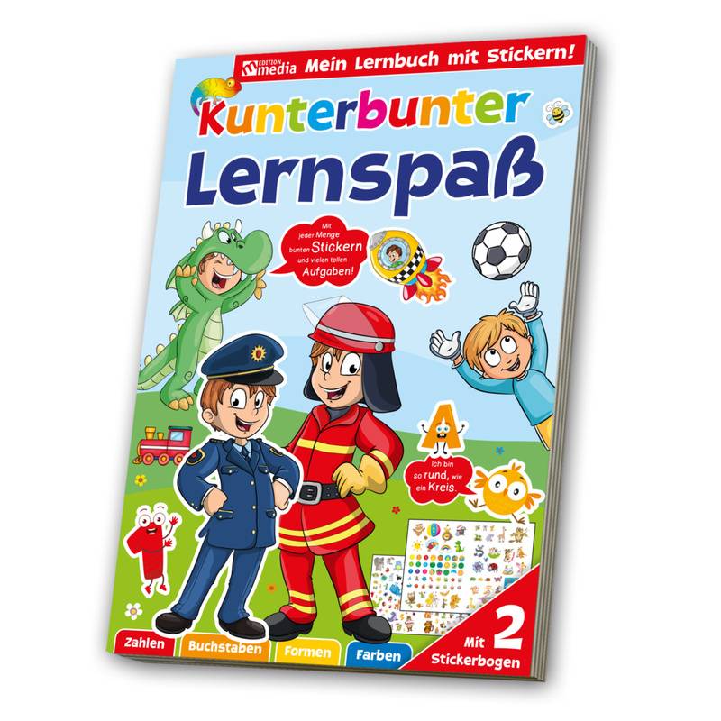 Sticker Übungsbuch Lernspaß Feuerwehr / Polizei von MEDIA